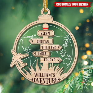 Personalized Travel Adventures,Travel Destination Ornament-Souvenirs Gift For Family