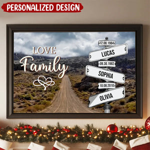 Personalized Custom Love Family Street Lamp  Beautiful Scenery Poster