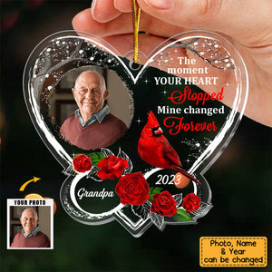 Personalized Memorial Cardinal The Moment Your Heart Stopped Ornament