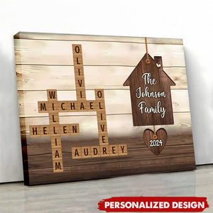 Personalized Family House Crossword Art Poster