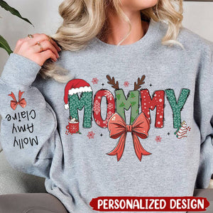 2024 Personalized Christmas Mom/Grandma Bow Sweatshirt