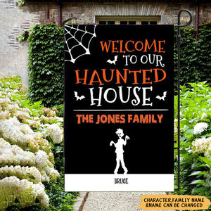 Halloween Haunted House Personalized Garden Flag