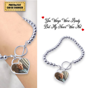 Custom Photo I'll Carry You Personalized Heart silver bracelet