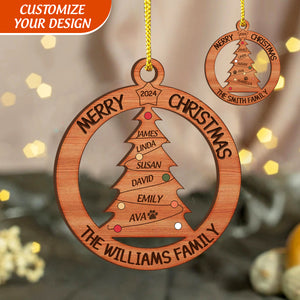 Personalized Wooden Ornaments For Your Family And Pets Christmas Tree With Names