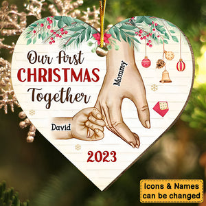 Personalized First Christmas Together For Single Parent Heart Ornament