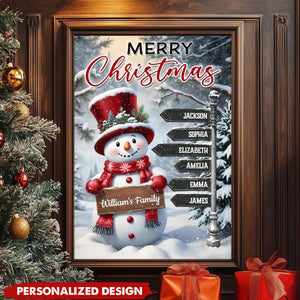 Personalized Snowman Family Christmas Poster-Gift For Family