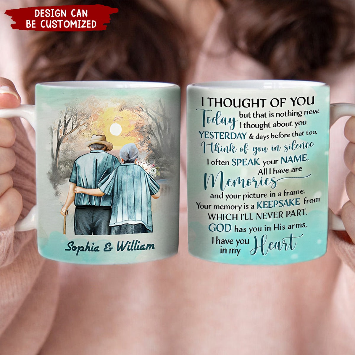 I Thought Of You Today Family Old Couple - Memorial Gift - Personalized Mug