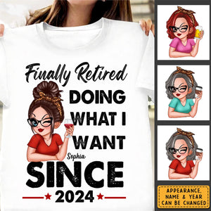 Finally Retired Retirement Gift For Women Personalized T-Shirt