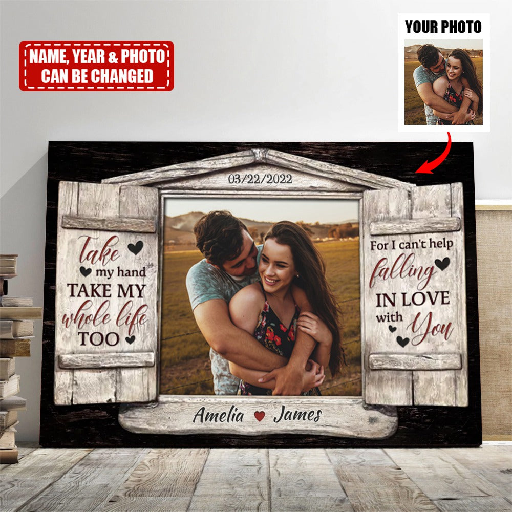 Personalized For I Can't Help Falling In Love With You Couple Gift Canvas