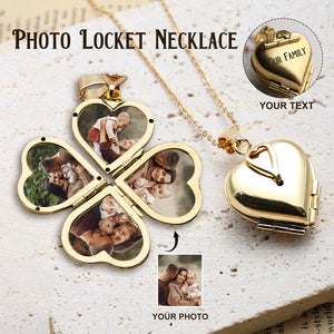 Personalized Photo Locket Necklace, Folding Locket with Pictures