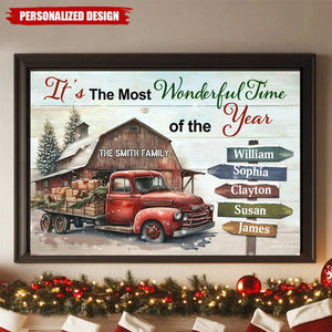 Merry Christmas Sign Family, Custom Christmas Decor, Personalized Poster