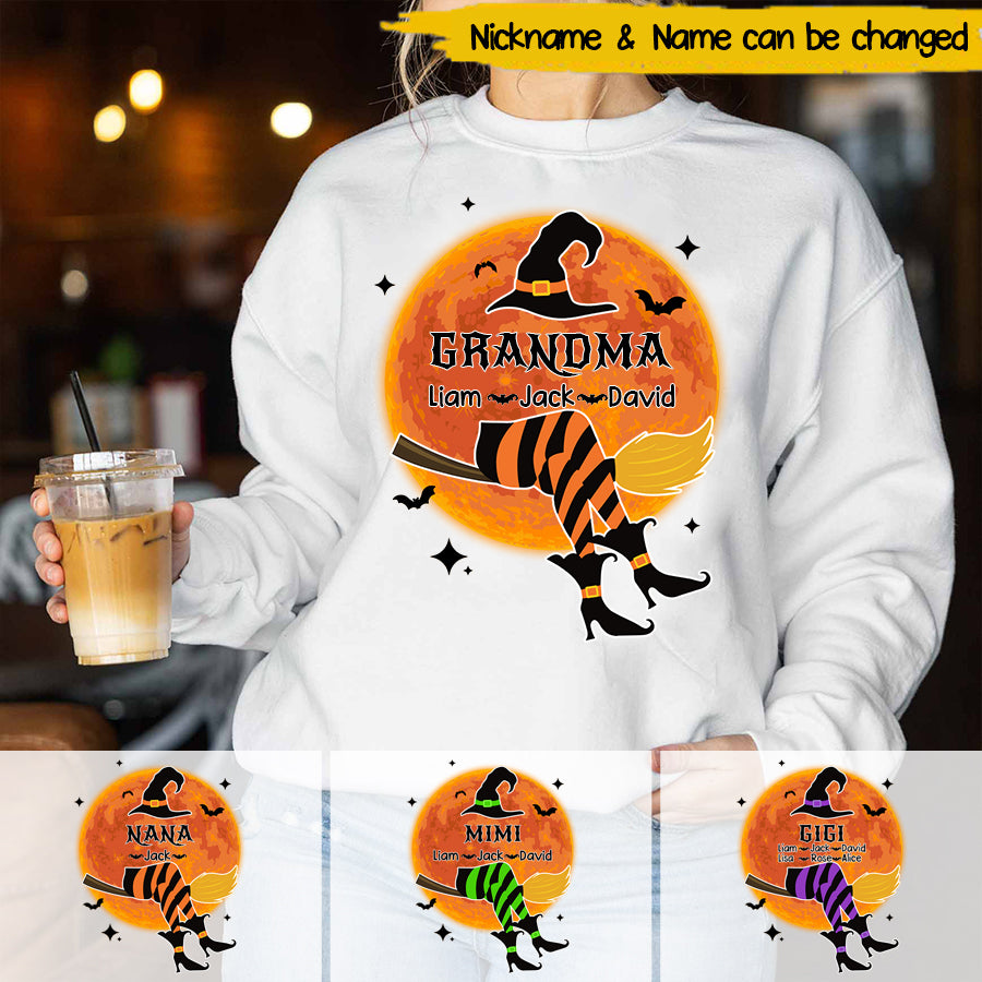 Gift For Grandma Witch Halloween Personalized Sweatshirt