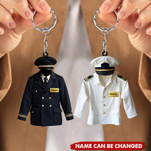 Personalized Pilot Uniform Keychain - Gift For Pilot