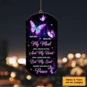 Memorial Gift Butterfly My Mind My Heart My Soul Wind Chimes