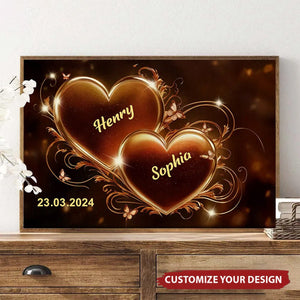 Personalized Couple Heart Poster - Gift for Him or Her