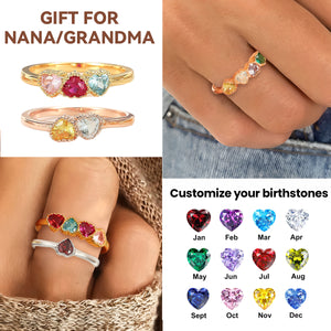 Women's Rings Simple Fashion Heart Shape Love Birthstone Ring