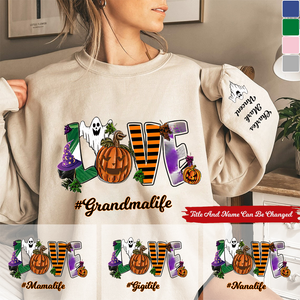 Grandma Life Love Grandkids Personalized Ghost Sweatshirt Gift