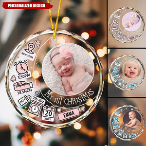 My First Christmas-Customized Ornament For Newborn Baby-Upload Photo