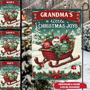 Personalized Grandma Mom's Garden Christmas Flag