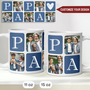 Personalized Family Custom Photo Coffee Mug, Gift For Dad, Mom, Papa, Nana