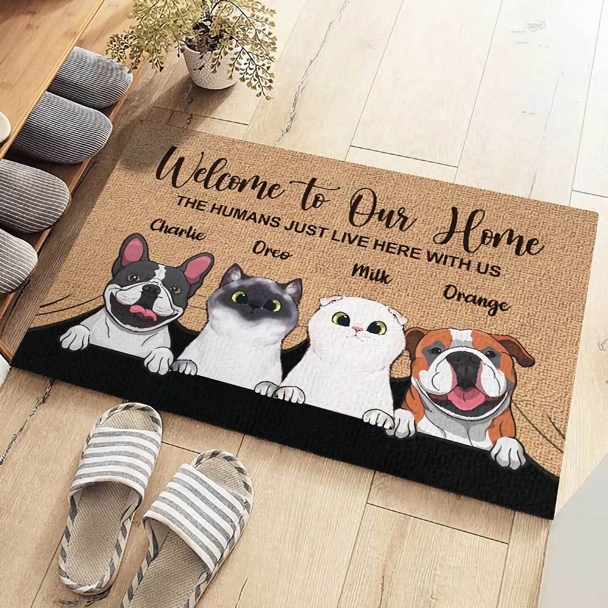 Personalized Pet Welcome To Our Home The Humans Just Live Here