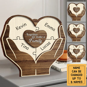 Christmas Hands Puzzle Together We Make A Family - Personalized Decor