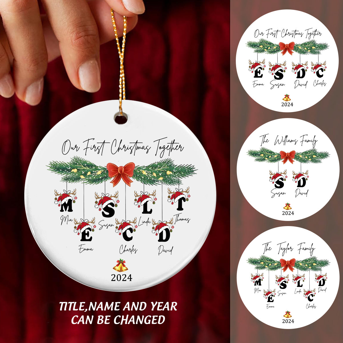 Personalized Christmas Ornaments With Name And Year