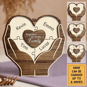 Christmas Hands Puzzle Together We Make A Family - Personalized Decor