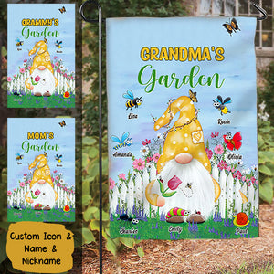 Customized Grandma's Garden With Little Bugs Flag