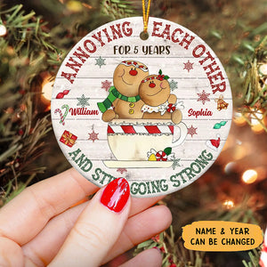 Christmas Gift For Couple Annoying Each Other Circle Ornament