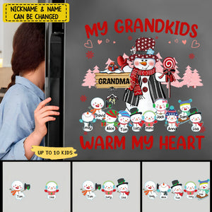 My Grandkids Warm My Heart- Personalized Christmas Sticker