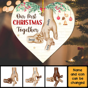 Personalized First Christmas Together For Single Parent Heart Ornament