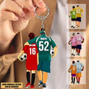 Personalized Soccer Player Gift For Dad, Son, Coach Acrylic Keychain