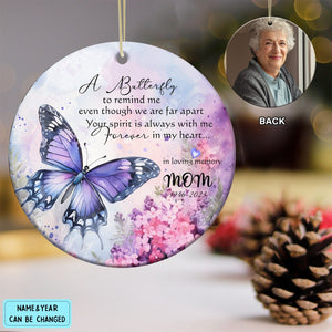 A Butterfly To Remind me Personalized Memorial Ornament