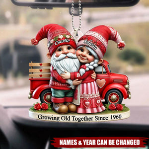 3D Effect Couple Valentine Truck Personalized Car Ornament