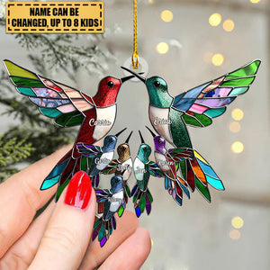 Family Members Christmas Hummingbird Together Personalized Acrylic Ornament