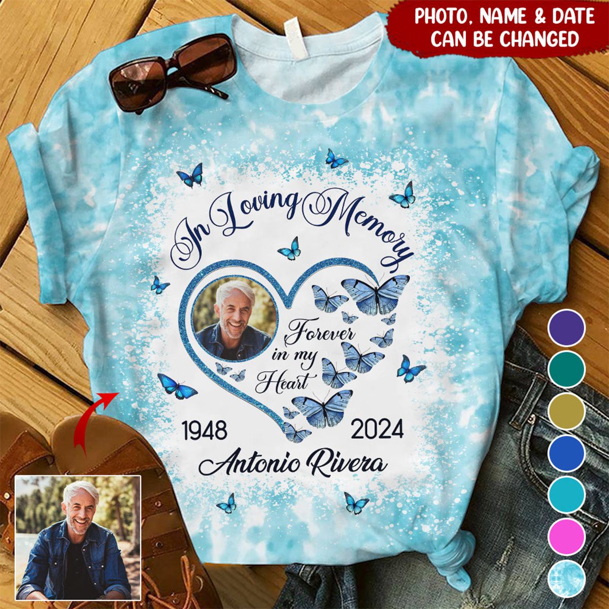 In Loving Memorial Forever In My Heart Upload Photo Personalized 3D T-shirt