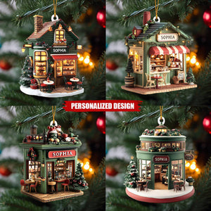 Personalized Coffee Shop Acrylic Ornament - Christmas Gifts