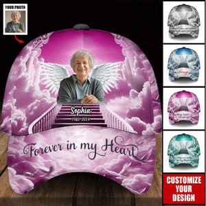 Custom Photo Angel Wings In Heaven, In Loving Memory Personalized Cap
