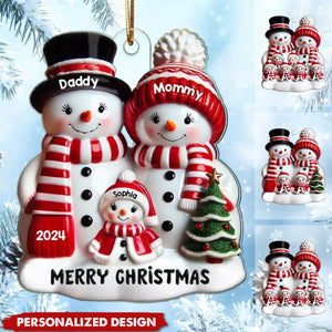 Happy Snowman Family-Personalized Christmas Gifts For Family Member