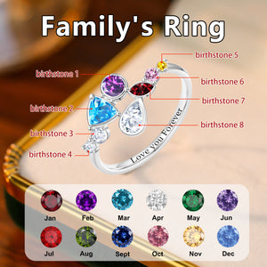 Personalized simple And fashionable irregular Birthstone Ring- A Gift For Her