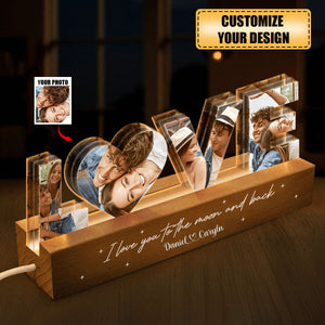 Custom Couple Photo Collage I Love You Couple LED Night Light