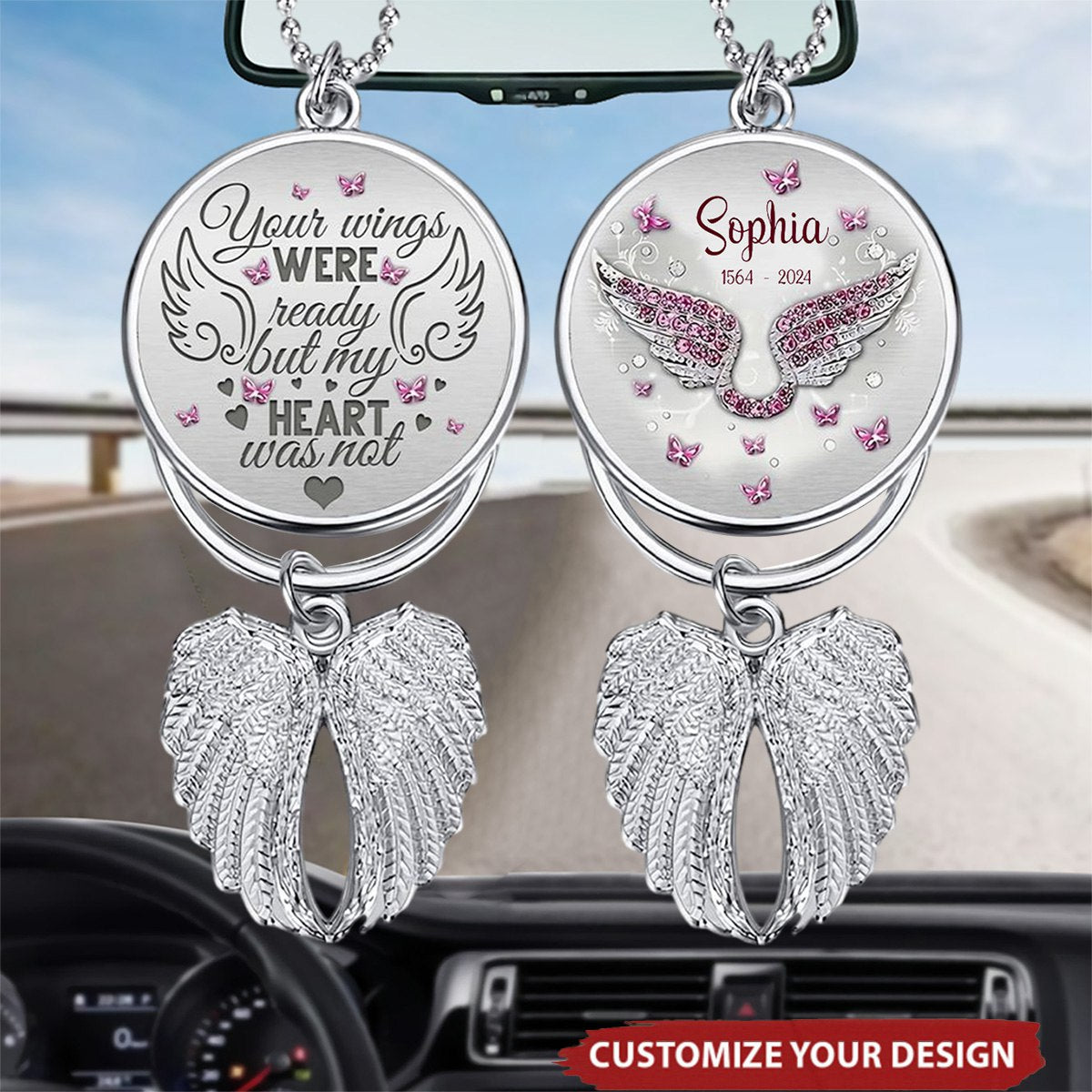 Your Wings Were Ready But My Heart Was Not - Personalized Memorial Wings Ornament