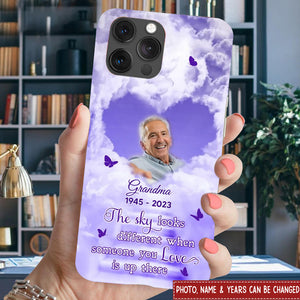 Memorial Gift Insert Photo Family Loss, The Sky Looks Different Personalized Phone Case