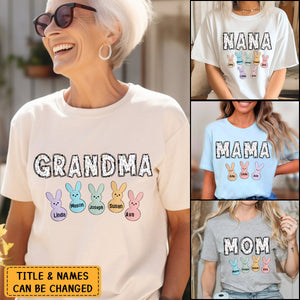 Personalized Custom Fashion Cartoon Family T-Shirt-Gift For Grandma