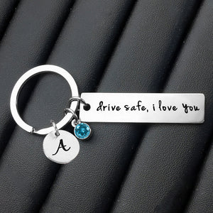 To My Love - Personalized Birthstone Couple Keychain