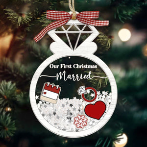 Our First Christmas Married--Personalized Acrylic Wedding Couple Memorial Ornament