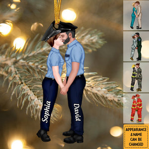 Personalized Kissing Couple Ornament, Christmas Gift For Couple