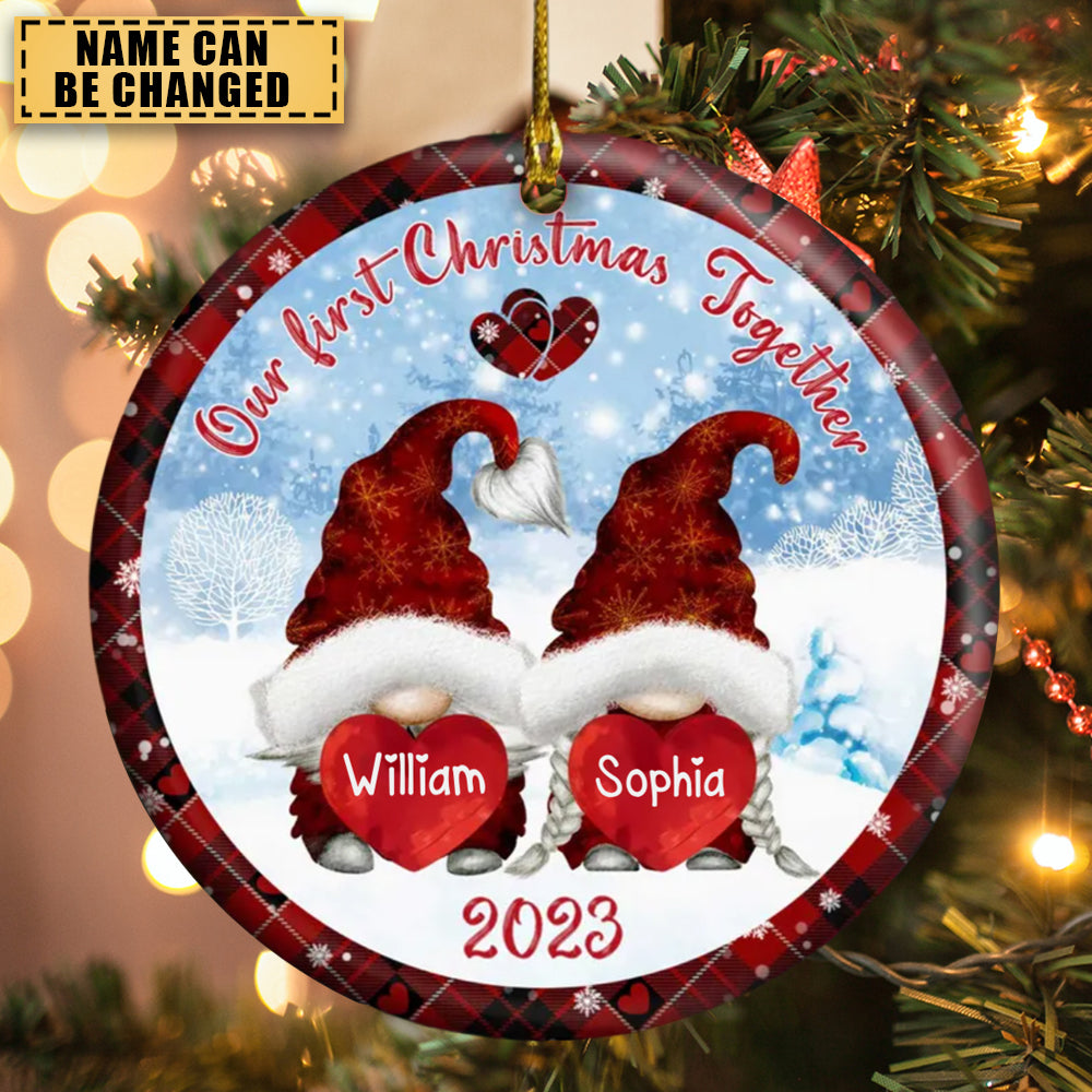 Christmas Couple Snowman , Our First Christmas Together 2023 Personalized Ornament