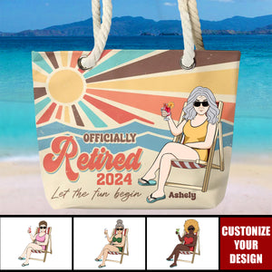Retirement - Let The Fun Begin Retirement - Personalized Beach Bag